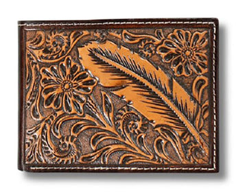 Ariat Leather Feather Bifold Wallet
