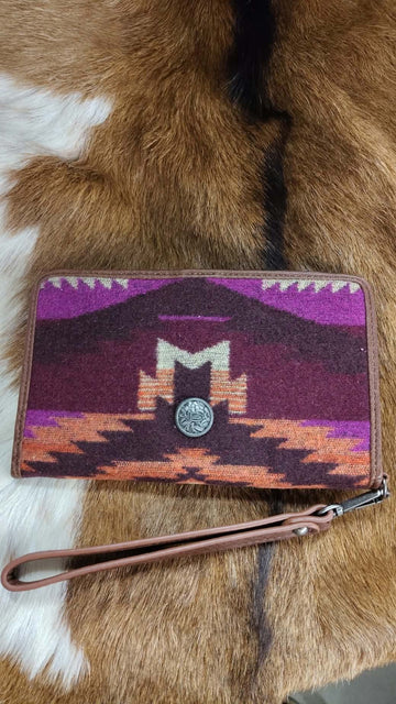 Justin Ladies Purple Aztec Blanket Wallet
