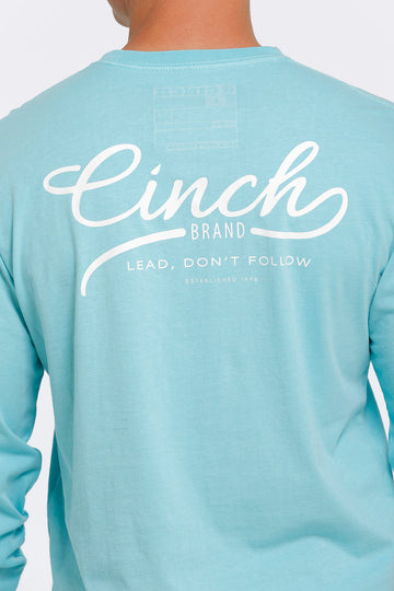 Cinch Men's Light Blue LS T-Shirt