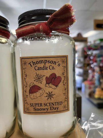 Thompson's Candle Co. Snowy Day Mason Jar. 20oz