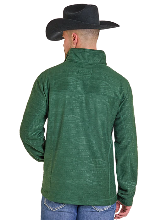 Panhandle Men's Embossed Green 1/4 Zip Fleece Pullover