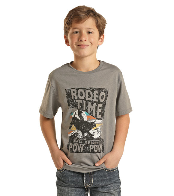 Rock & Roll Kids Dale Brisby Gray Rodeo Time T-Shirt