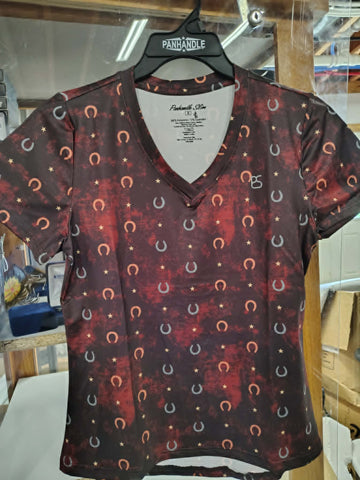 Panhandle Ladies Horseshoe Performance V-Neck Shirt
