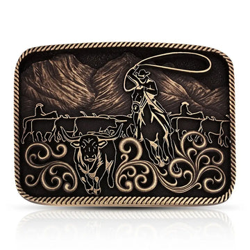 Montana Silversmiths Frontier Cattle Drive Buckle