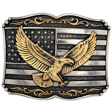 Montana Silversmiths Eagle & Flag Buckle