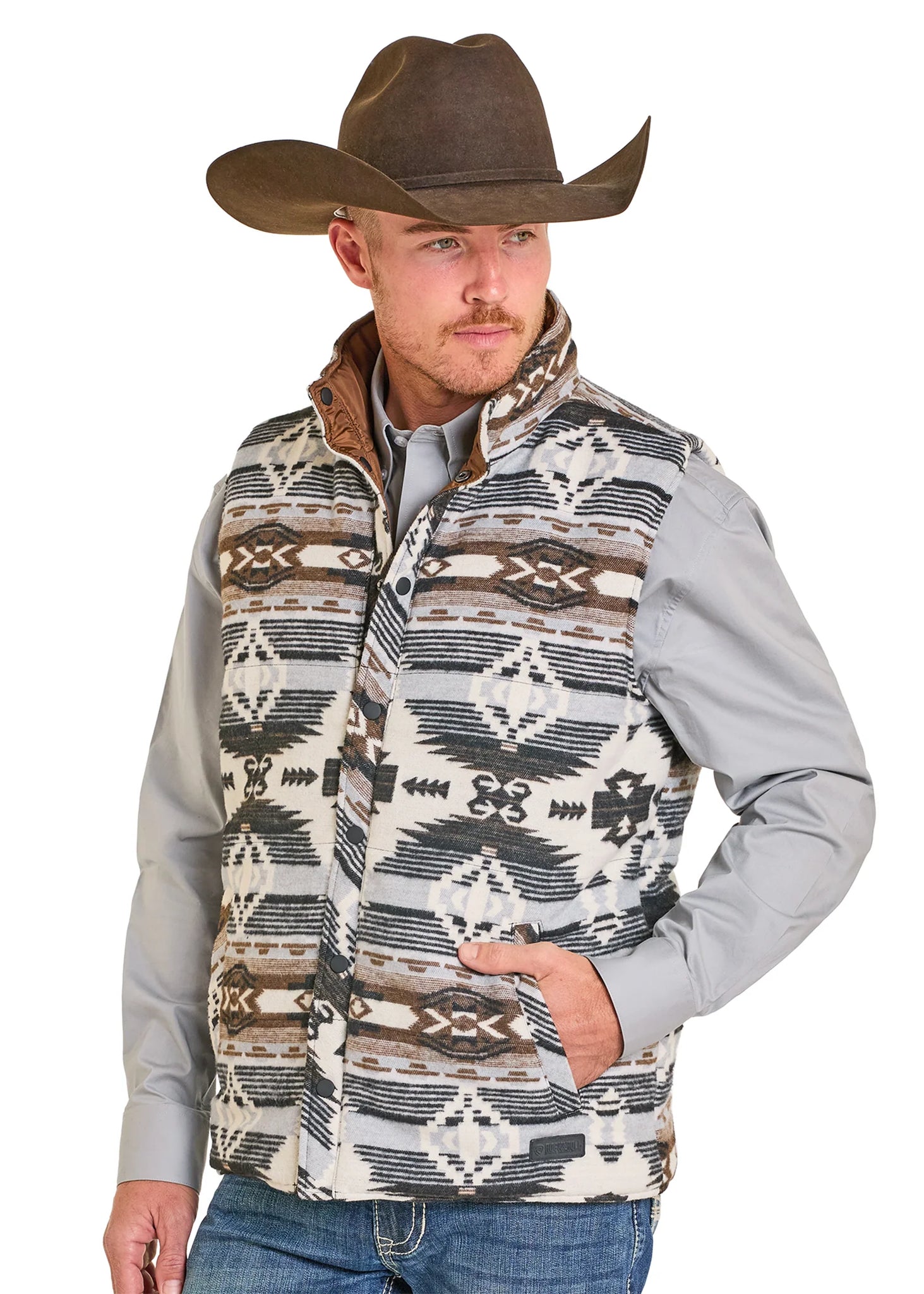 Rock & Roll Men's Aztec Reversible Vest