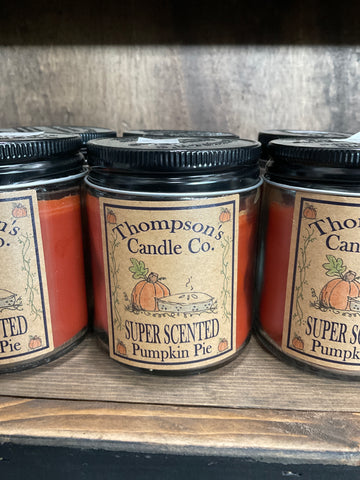 Thompson's Candle Co. 8 OZ Jar Candles- Pumpkin Pie