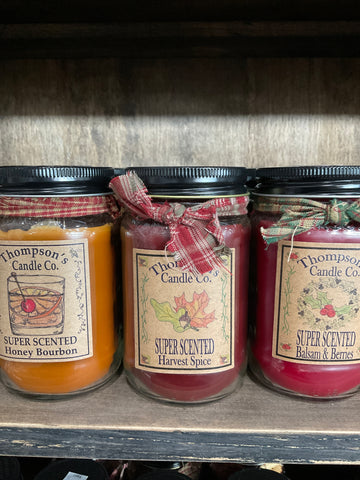 Thompson's Candle Co. 12 OZ Mason Jar Candles- Harvest Spice