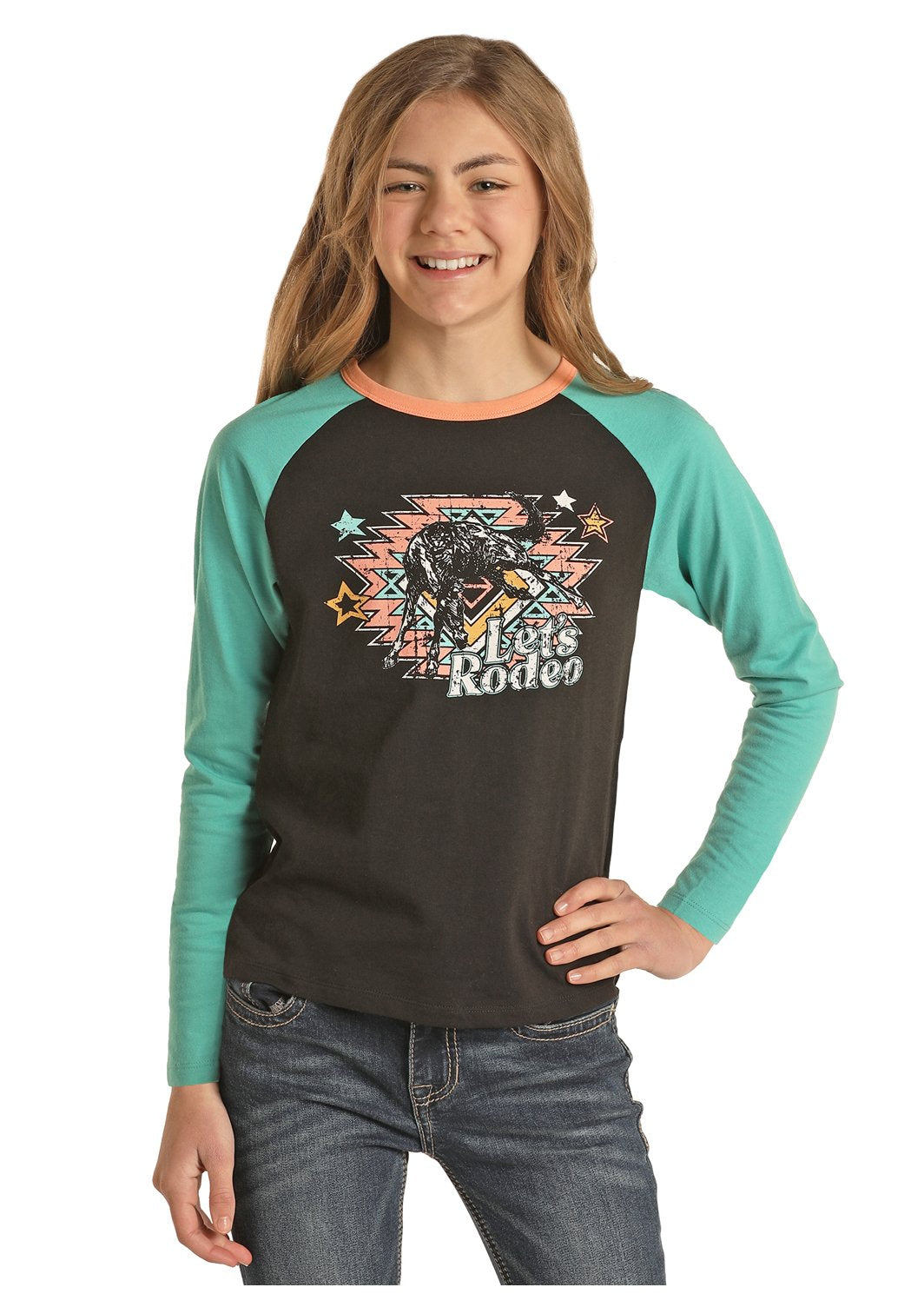 Rock & Roll Girls Let's Rodeo 3/4 Sleeve XS