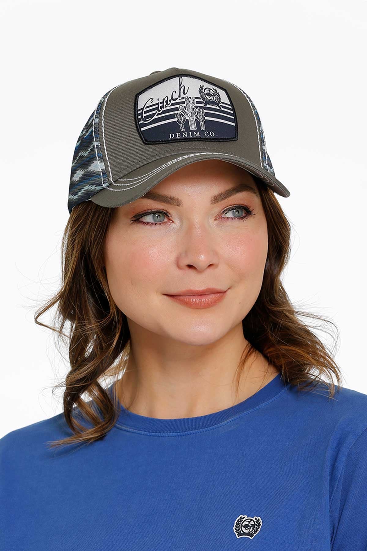 Cinch Ladies Olive Aztec Ball  Cap