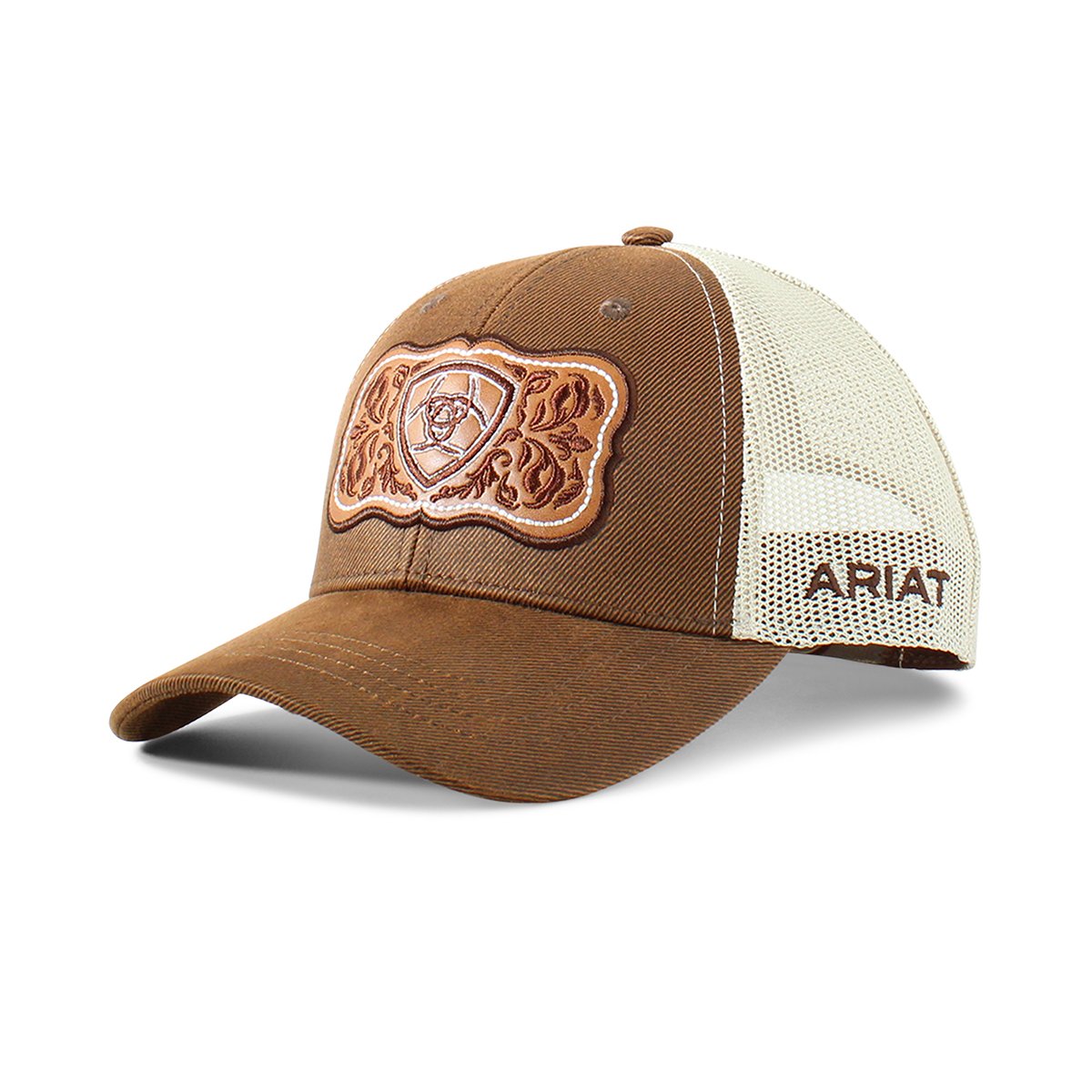 Ariat Ladies Brown Leather Patch Ball Cap