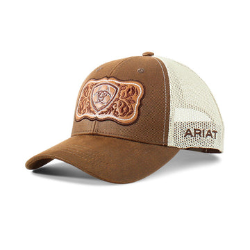 Ariat Ladies Brown Leather Patch Ball Cap