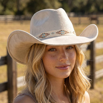 Fame Ivory w/Aztec Band Cowboy Hat
