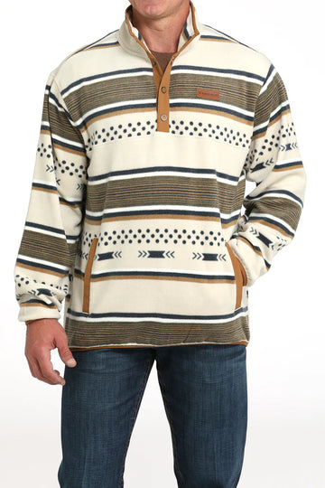 Cinch Men's Polar Fleece Cream Stripe