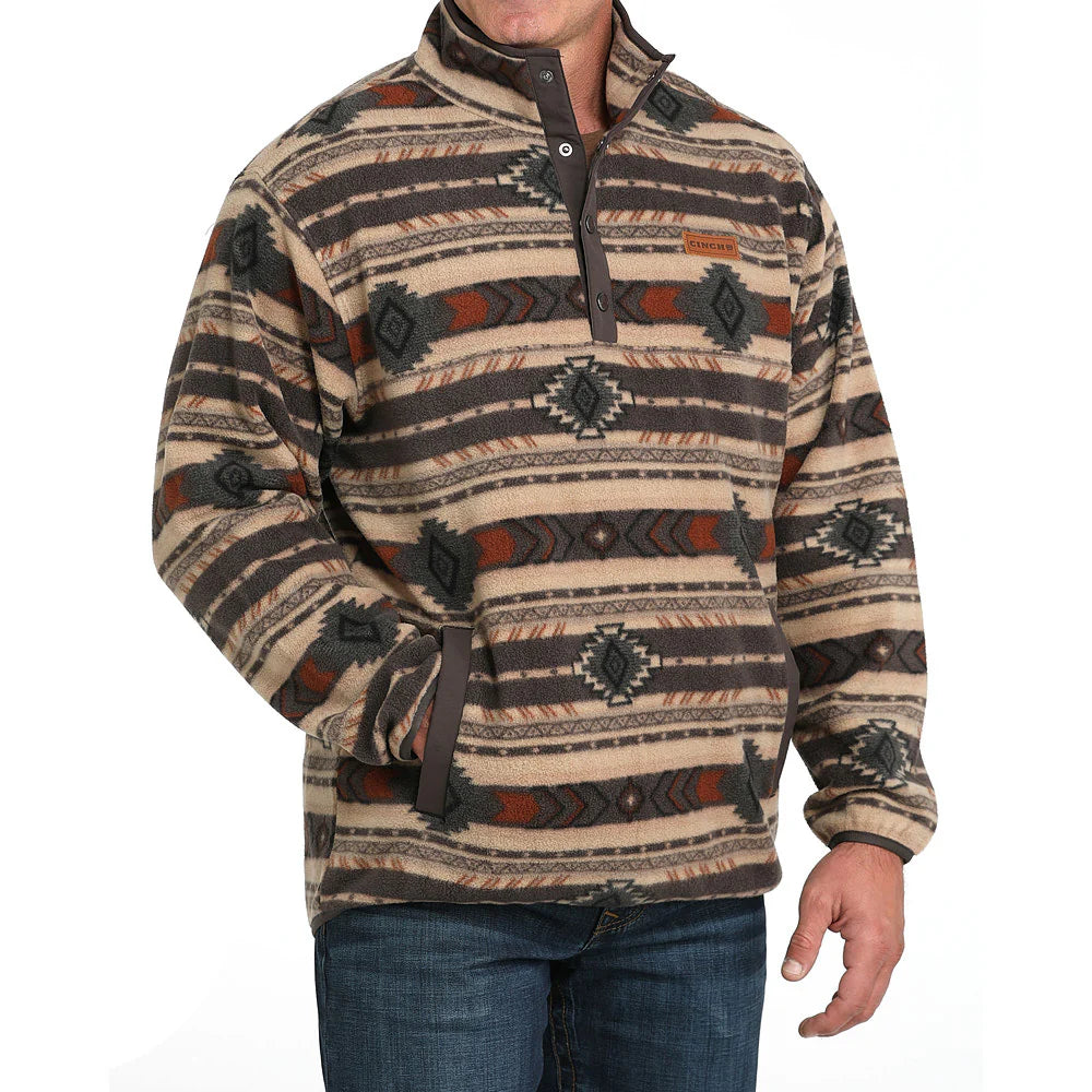 Cinch Men's Polar Fleece Tan/Gray Aztec