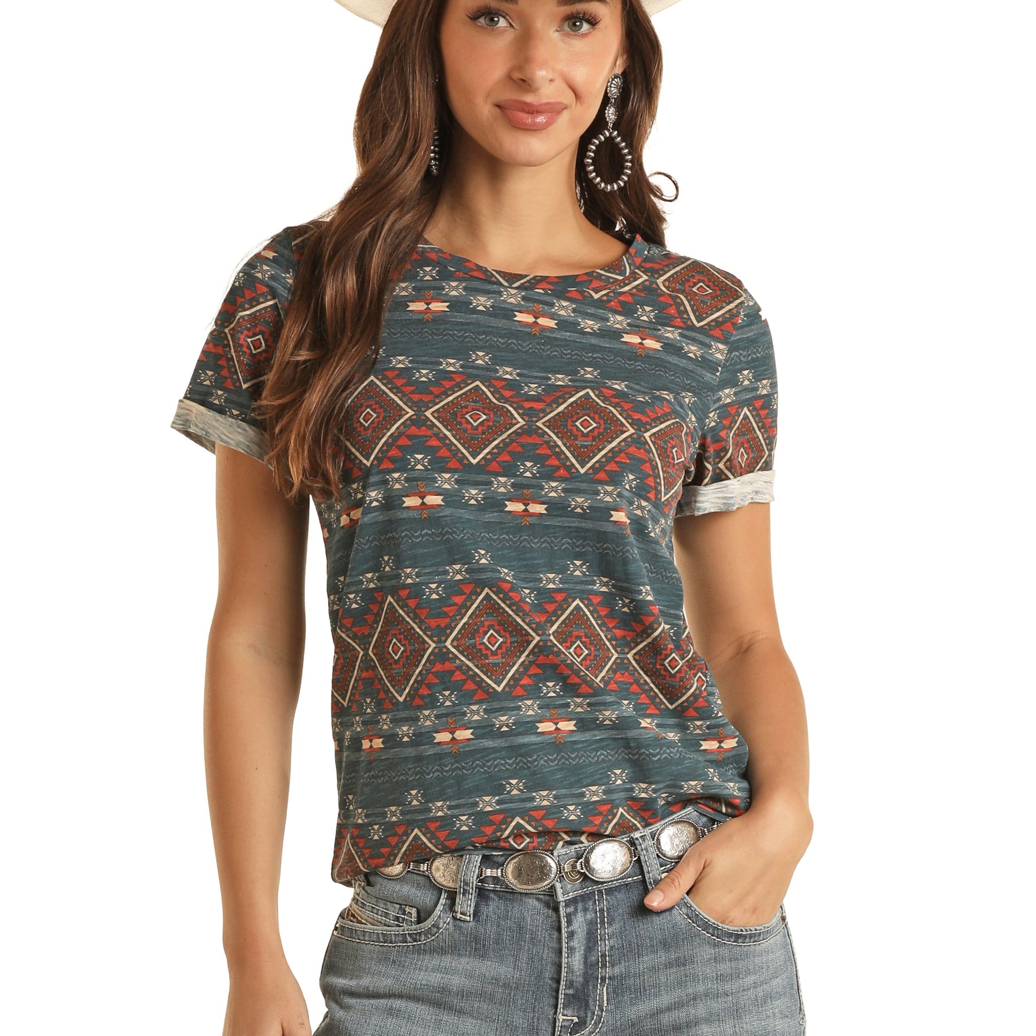 Rock & Roll Ladies Aztec T-Shirt