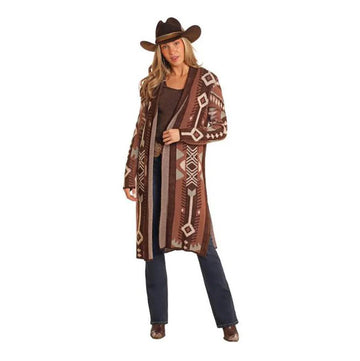 Rock & Roll Ladies Aztec Duster Brown