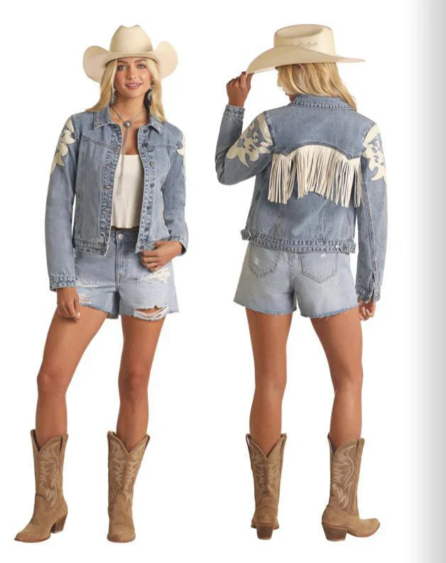 Rock & Roll Ladies Jean Fringe Jacket