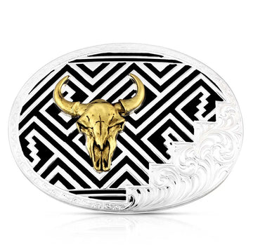 Montana Silversmiths Buffalo Skull Silver Buckle
