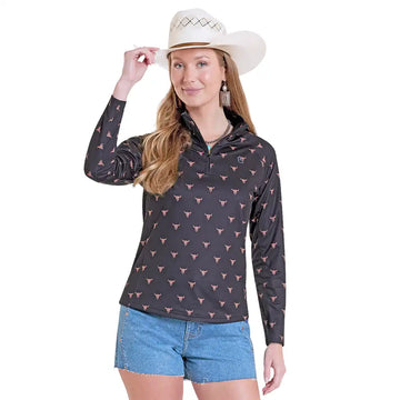 Panhandle Ladies Skull Print Pullover Performance Shirt