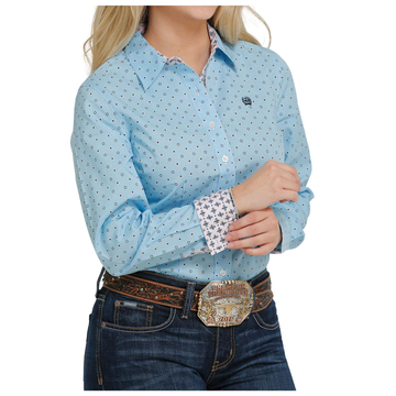 Cinch Ladies Blue Star Button Up