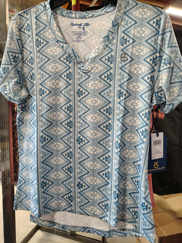 Panhandle Ladies Blue Aztec Performance T-Shirt