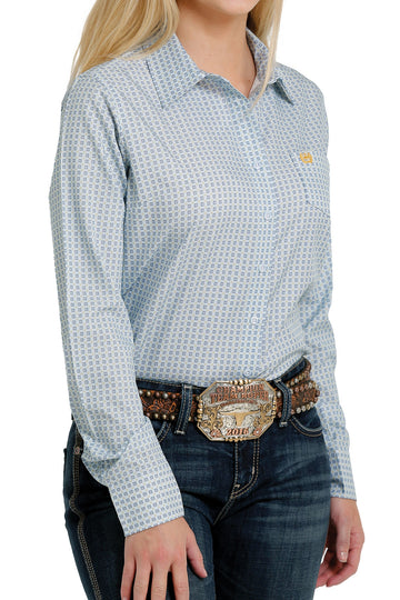 Cinch Ladies Light Blue Arenaflex Button Up