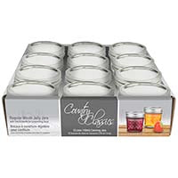 Country Classics CCCJ-104-12PK 4oz Reg Mouth Quilted Jelly Jar - 12pk