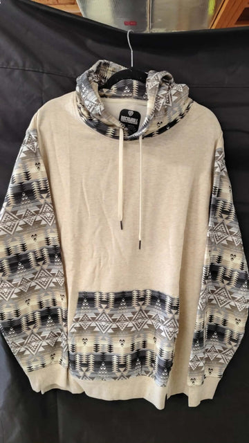 Rock & Roll Men's Oatmeal Aztec Hoodie