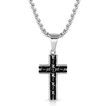 Montana Silversmiths Barbwire Cross Necklace