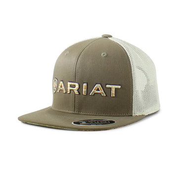 Ariat Olive Aztec Logo and Underbrim Ball Cap