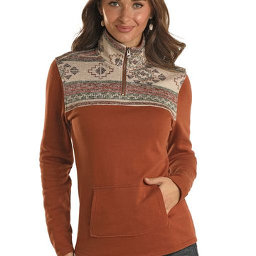 Rock & Roll Rust Half Zip French Terry Pullover