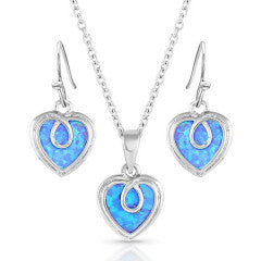 Montana Silversmiths Opal Heart Jewelry Set