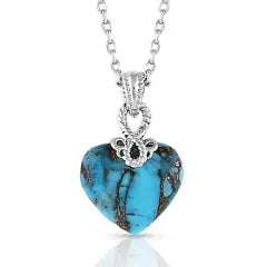 Montana Silversmiths Turquoise Stone Heart Necklace