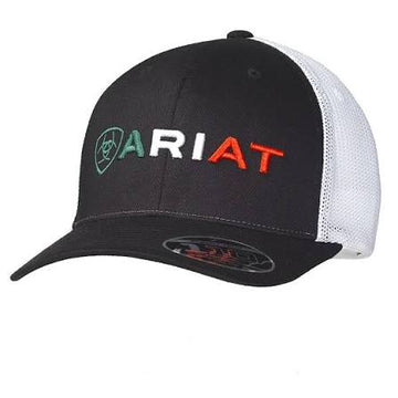 Ariat Mexican Flag Black Ball Cap