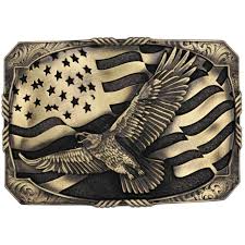 Montana Silversmiths Flag with Eagle Buckle