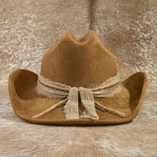 Fame Suede w/Chain and Cloth Hat Band Cowboy Hat
