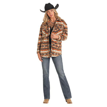 Rock & Roll Ladies Fleece Desert Shacket S