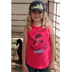 Cinch Girls Pink Sassy Pants Tank Top