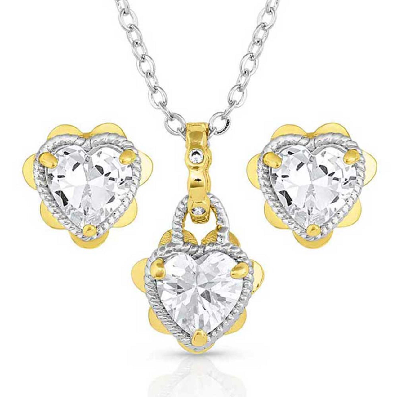 Montana Silversmiths Petaled Heart Jewelry Set