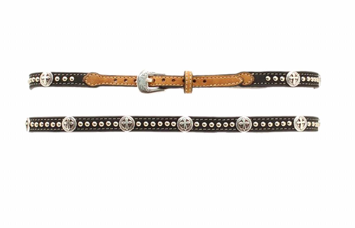 Hatband Black w/ Cross Conchos