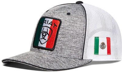 Ariat Gray Heather Mex Flag Ball Cap