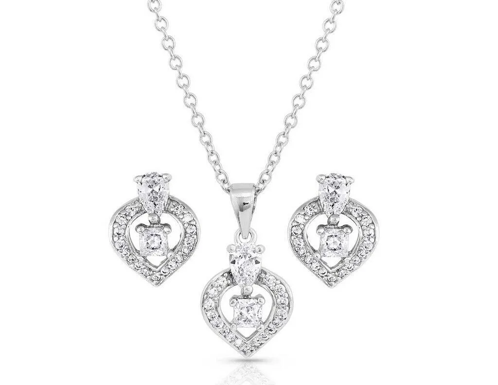 Montana Silversmiths Crystal Hearts Jewelry Set