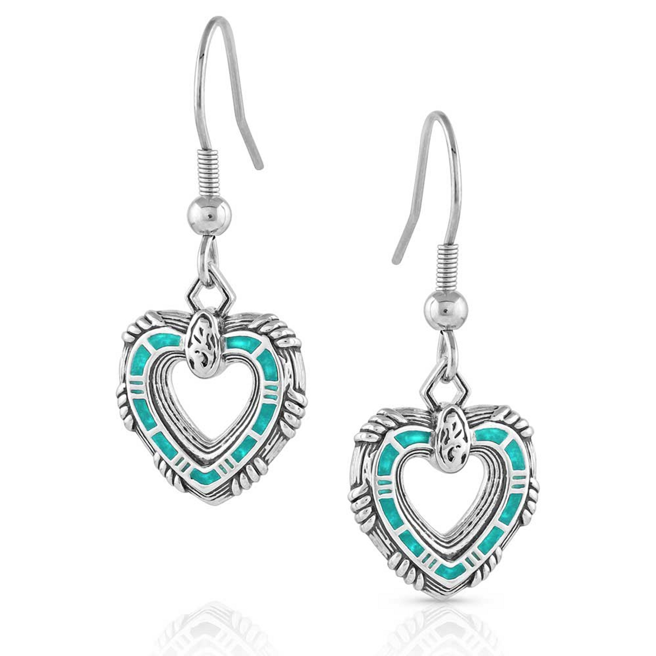 Montana Silversmiths Turquoise Heart Earrings